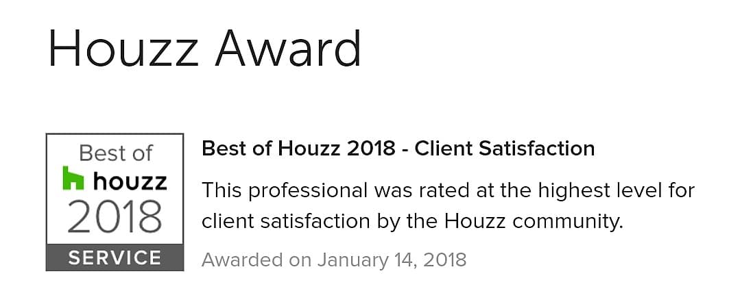 Houzz customer satisfaction award